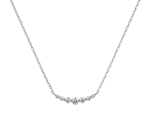 Tensora Stellar Arc Five-Stone Lab-Grown Diamond Necklace in white gold, view 2