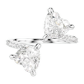 Twin Heart Lab-Grown Diamond Ring white gold