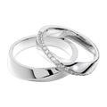 White gold couple ring set