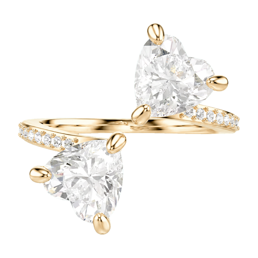 Twin Heart Lab-Grown Diamond Ring yellow gold