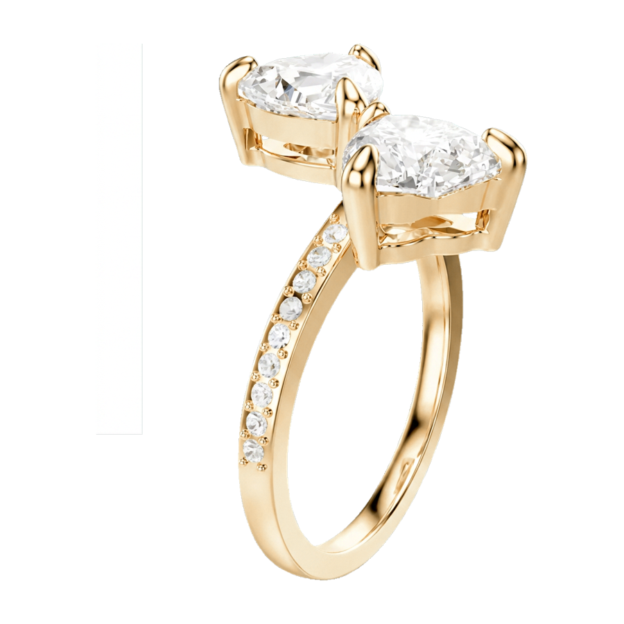 Twin Heart Lab-Grown Diamond Ring yellow gold